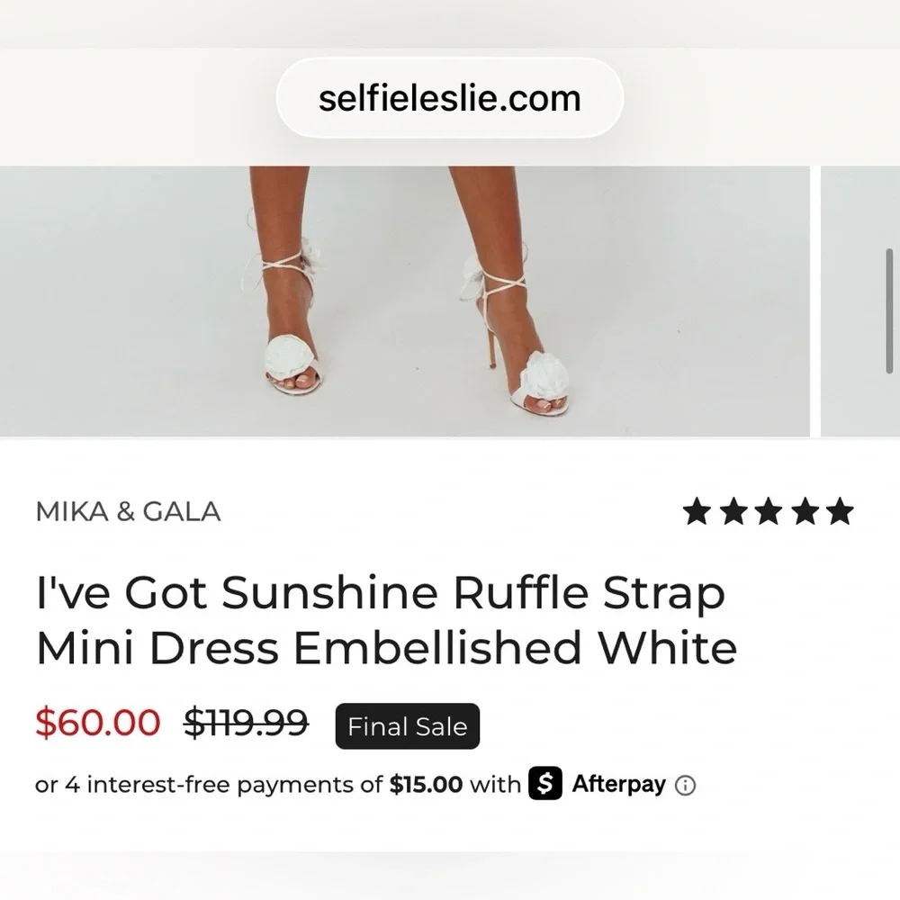 I've Got Sunshine Ruffle Strap Mini Dress Embellished White - Picture 8 of 9